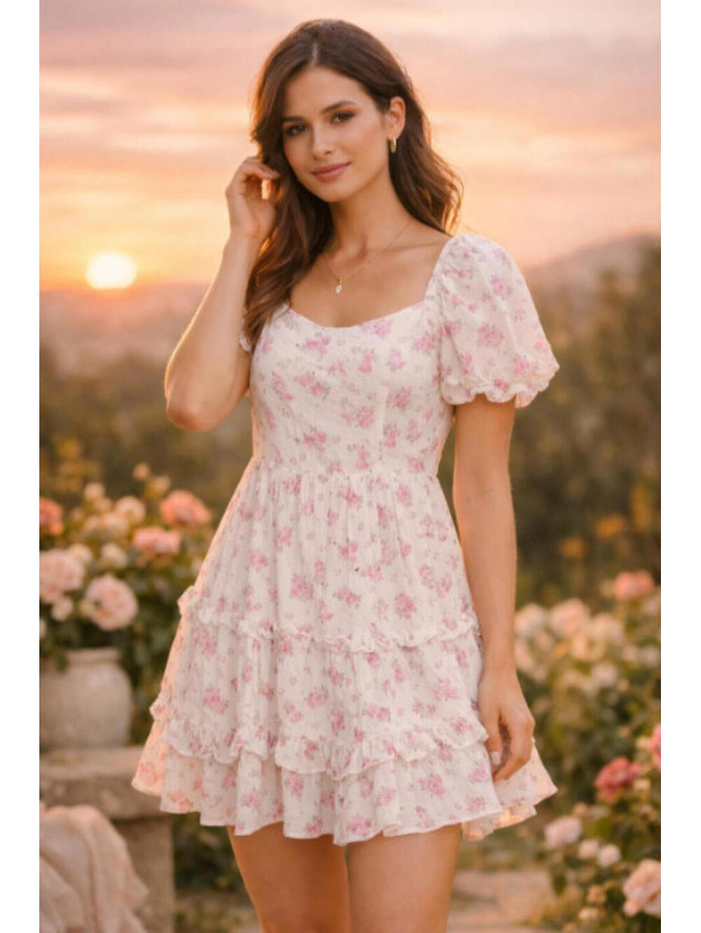 Altar’d State Alessandra Ruffle Floral Tiered Dress - Picture 5 of 8